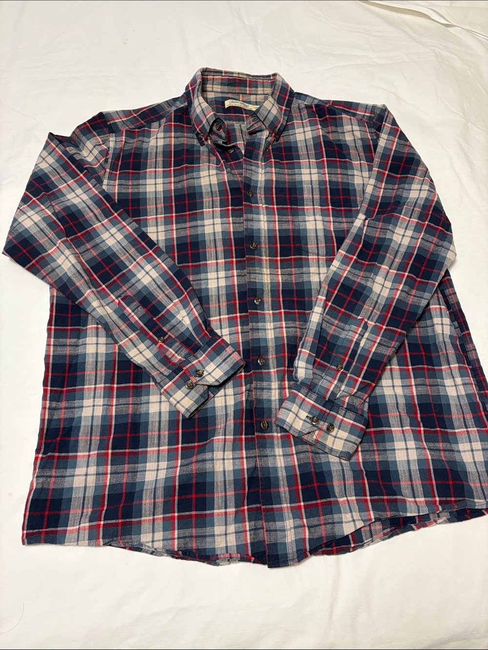 RED WHITE BLUE Plaid Men’s Button Down